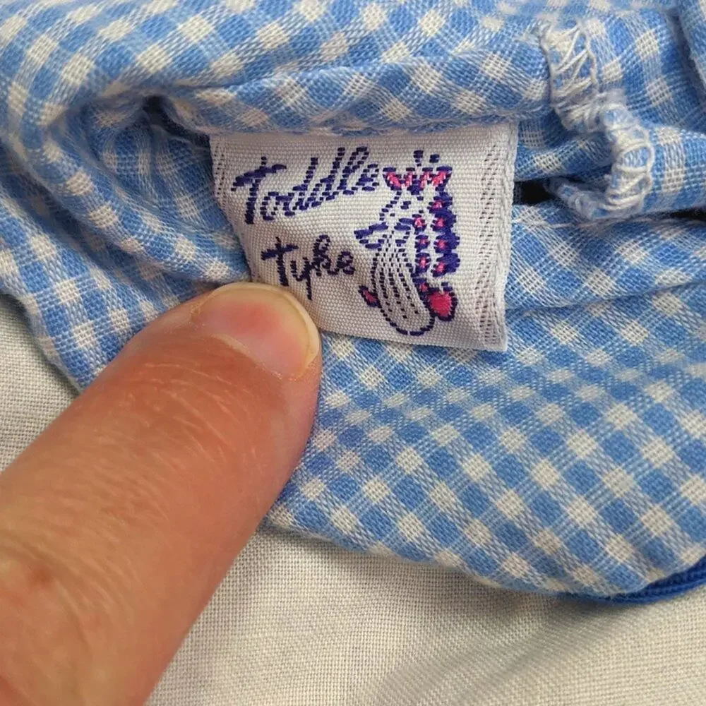 Vintage Toddle Tyke Top Baby Girls Size 3-6m Two-Piece Pocket Swing Apron ABC